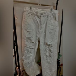 Women’s white high rise mom jeans